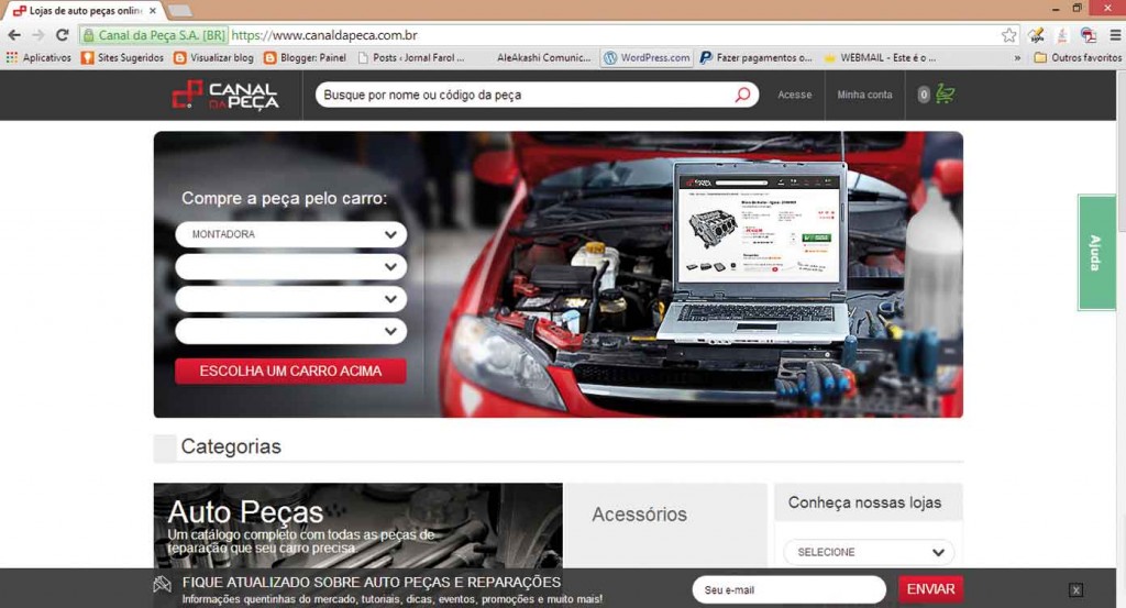 No endereço www.canaldapeca.com.br é possível consultar e comprar autopeças em todo Brasil